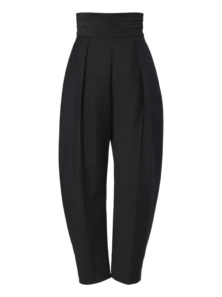 Róhe Pleated wool and mohair barrel-leg pants Róhe Pleated wool and mohair barrel-leg pants