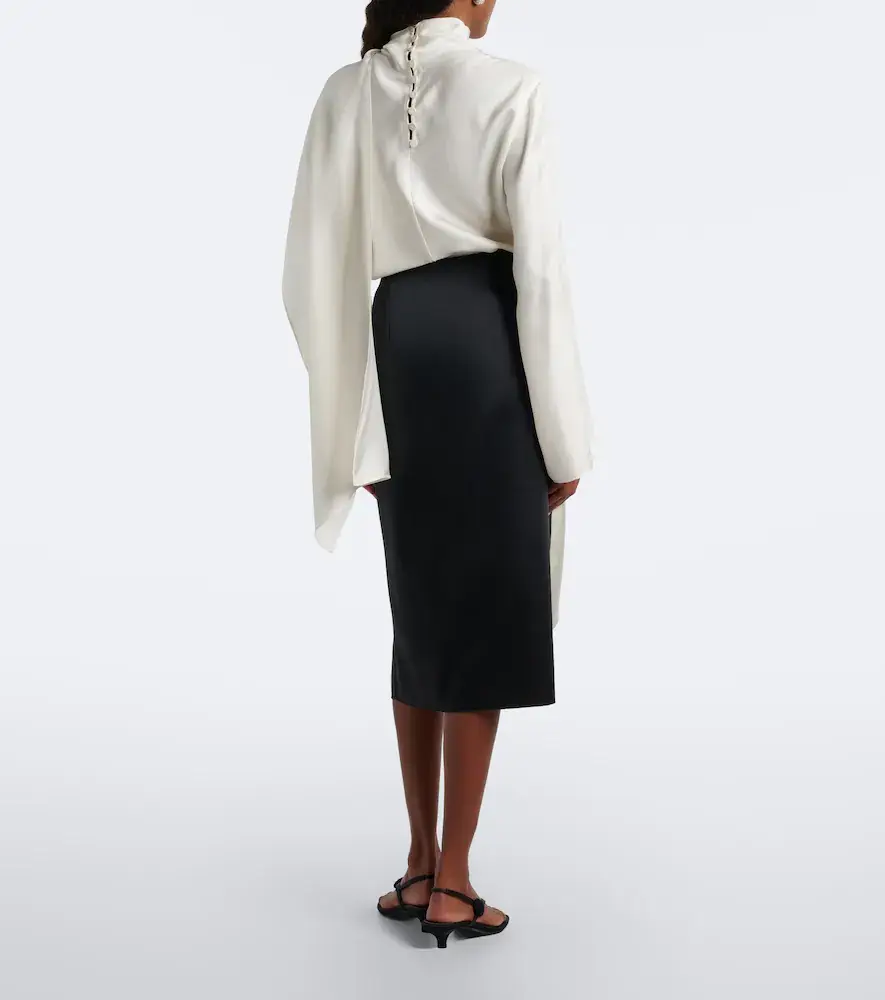 RÓHE Róhe Draped asymmetric satin midi skirt | Thumbnail 5 RÓHE Róhe Draped asymmetric satin midi skirt | Thumbnail 5