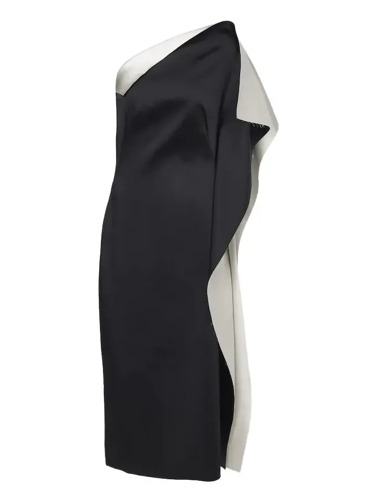 Róhe Draped one-shoulder satin cocktail dress Róhe Draped one-shoulder satin cocktail dress