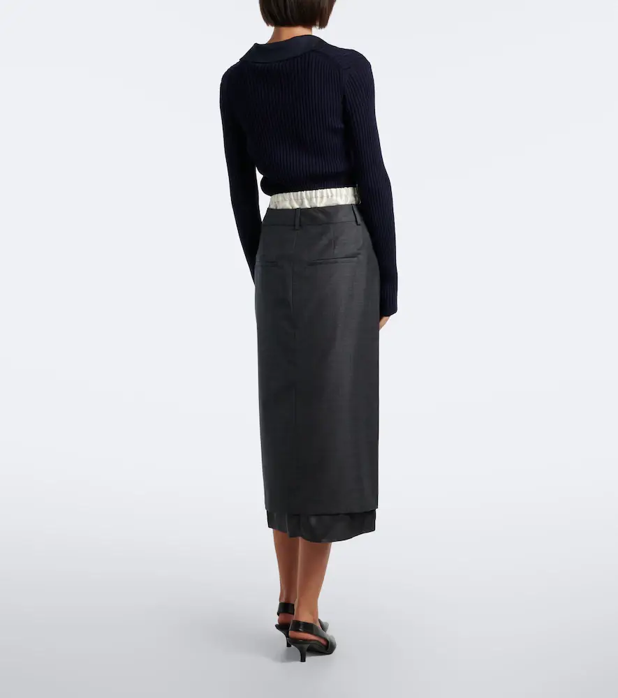 RÓHE Róhe Paneled virgin wool pencil skirt | Thumbnail 3
