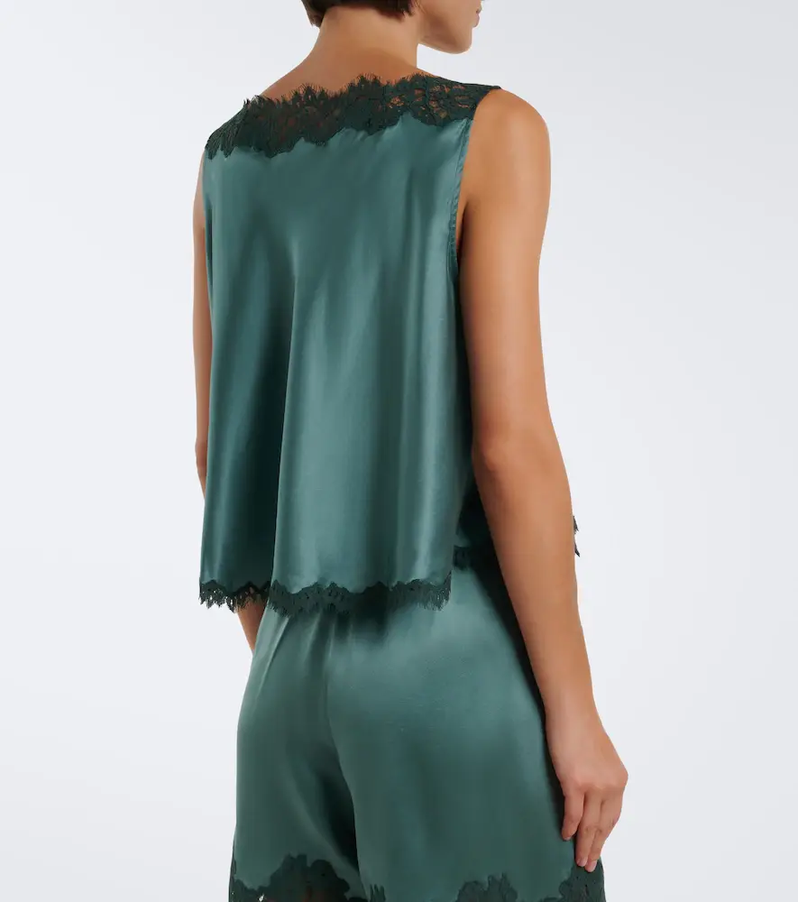 DÔEN Dôen Valerina lace-trimmed silk satin top | Thumbnail 3