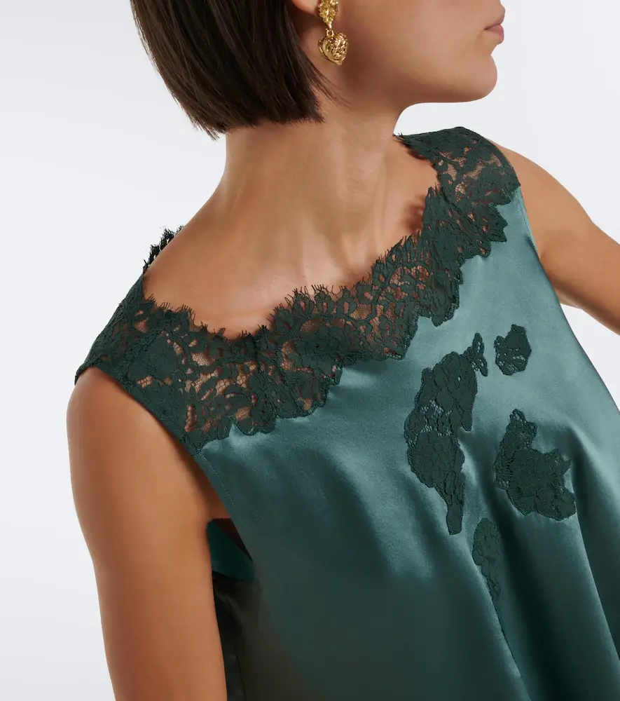 DÔEN Dôen Valerina lace-trimmed silk satin top | Thumbnail 4