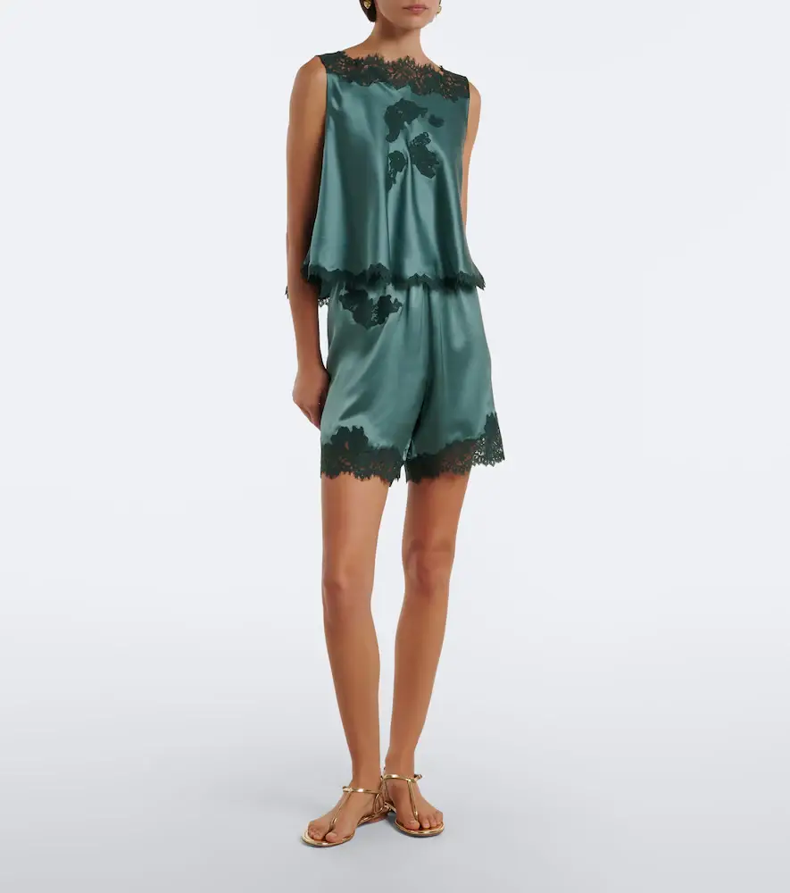 DÔEN Dôen Valerina lace-trimmed silk satin top | Thumbnail 5