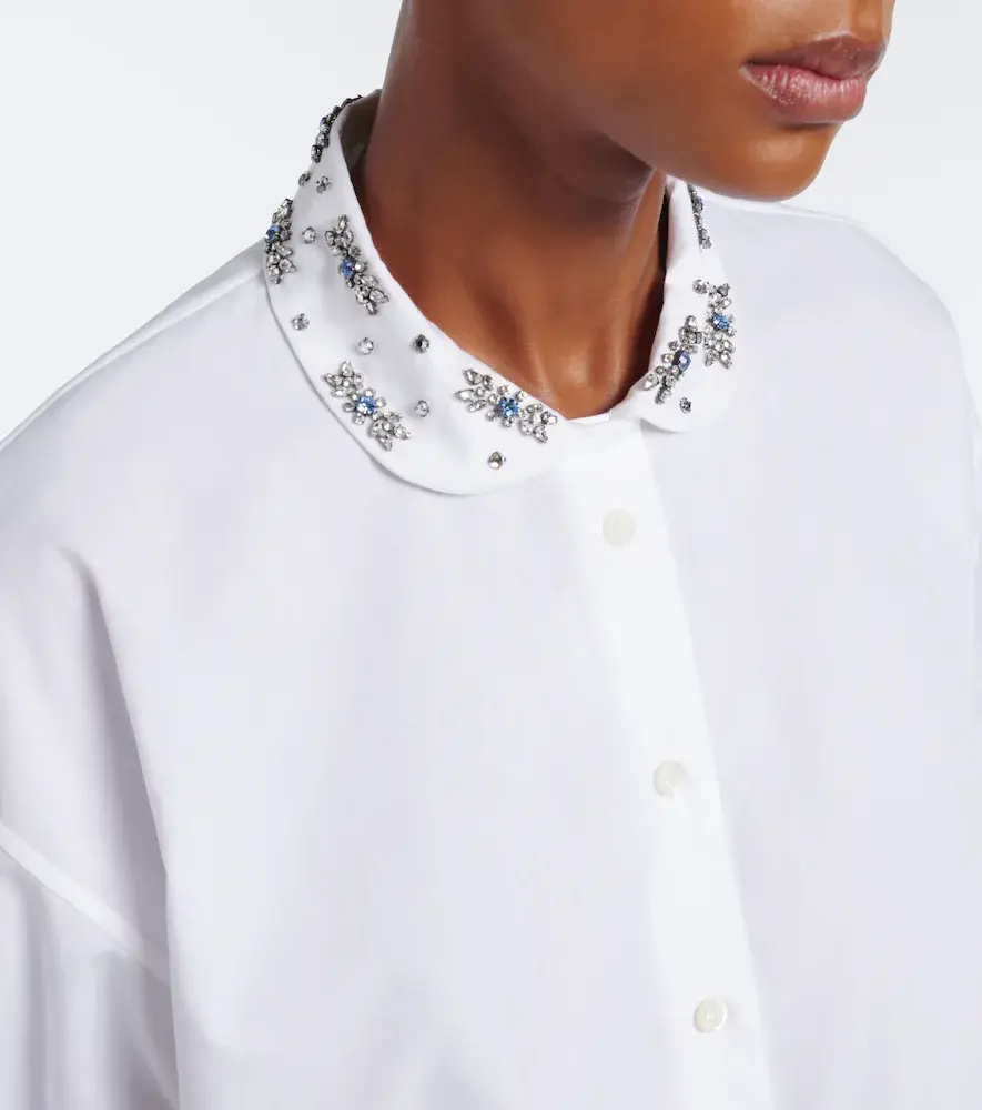 Prada Crystal-embellished poplin shirt | Thumbnail 4