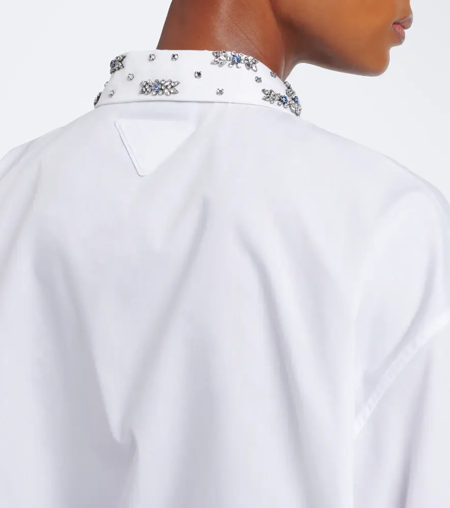 Prada Crystal-embellished poplin shirt | Thumbnail 5