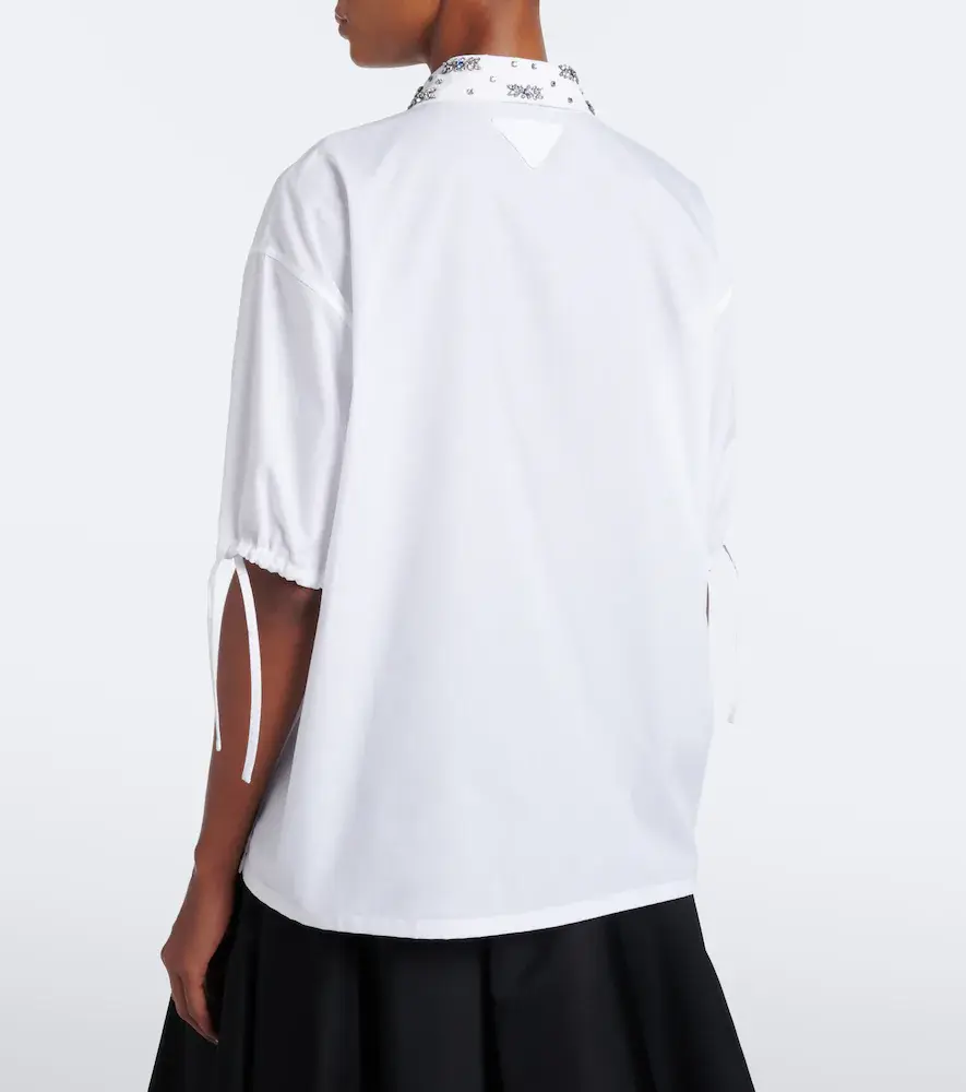 Prada Crystal-embellished poplin shirt | Thumbnail 6