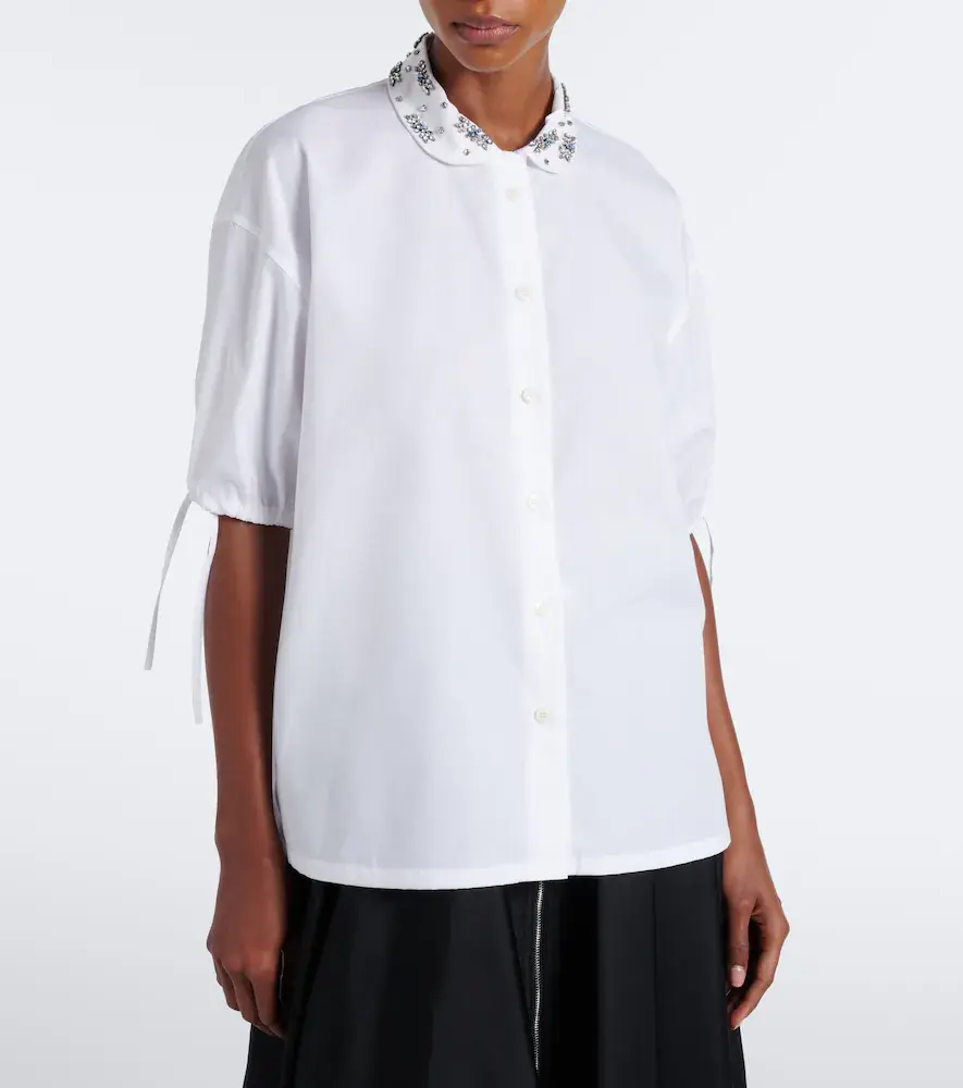 Prada Crystal-embellished poplin shirt | Thumbnail 7