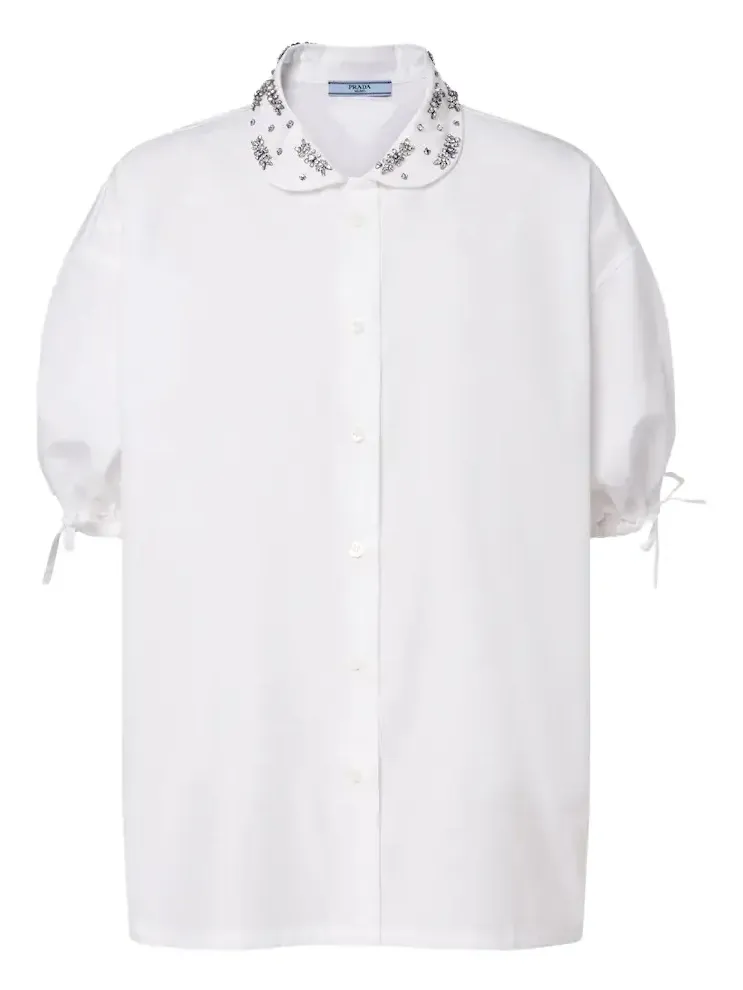 Crystal-embellished poplin shirt Crystal-embellished poplin shirt