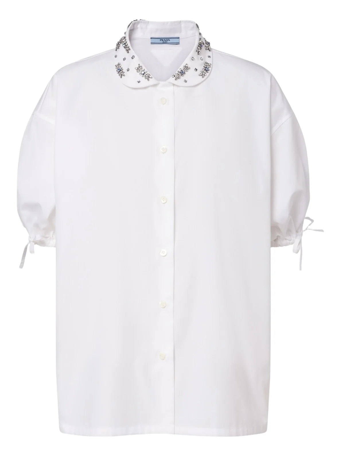 Prada Crystal-embellished poplin shirt