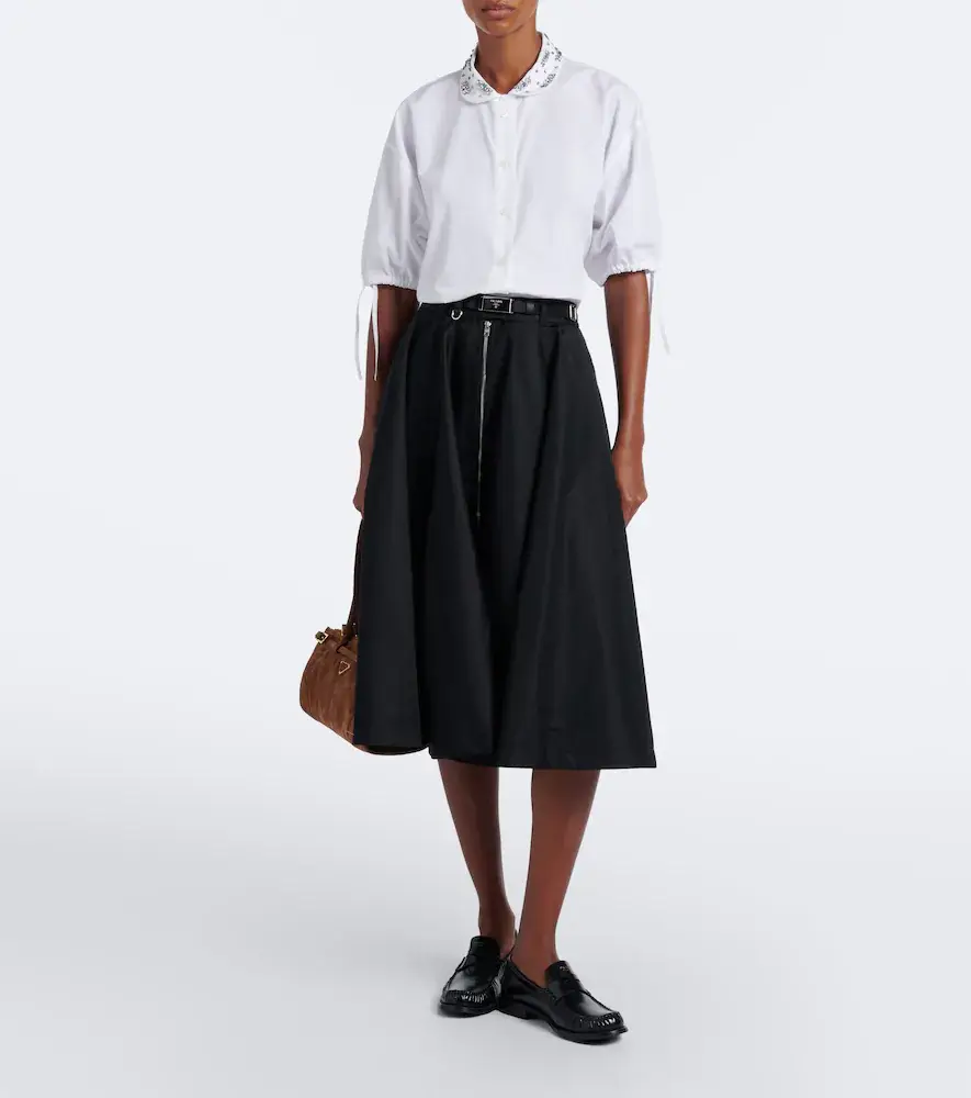 Prada Re-Nylon belted midi skirt | Thumbnail 2 Prada Re-Nylon belted midi skirt | Thumbnail 2