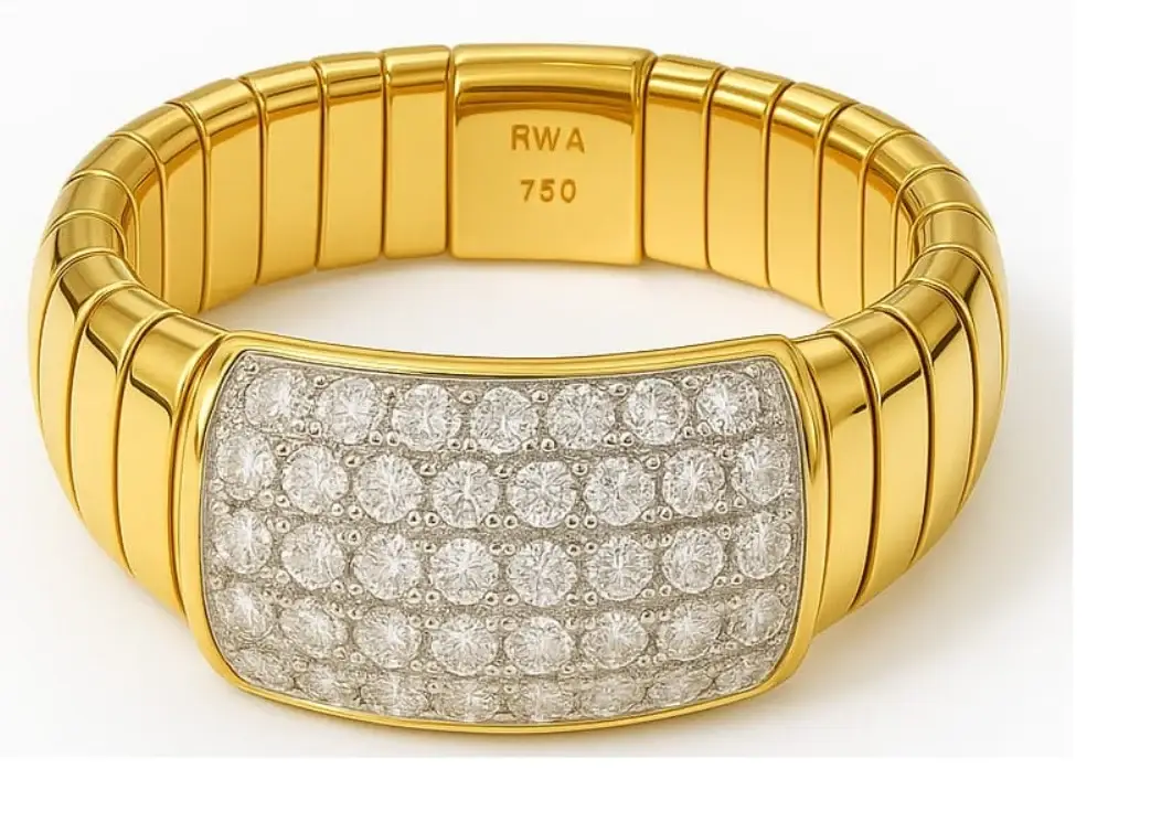 Wish Fine Jewelry 0.71ct Diamond 18K Gold Grooved Ring