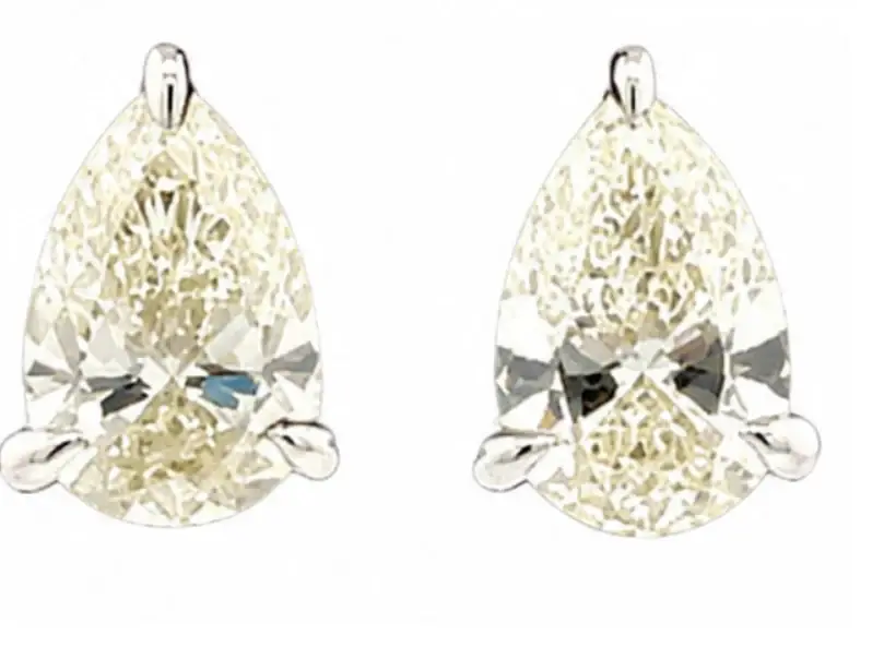 Wish Fine Jewelry 1.40ct Diamond 18K Gold Stud Pear Earrings