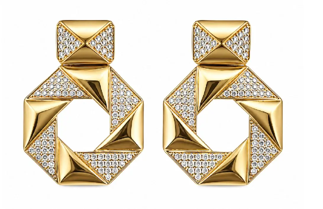 Wish Fine Jewelry 1.65ct Diamond 14K Gold Statement Drop Earrings | Image 1 Wish Fine Jewelry 1.65ct Diamond 14K Gold Statement Drop Earrings | Image 1