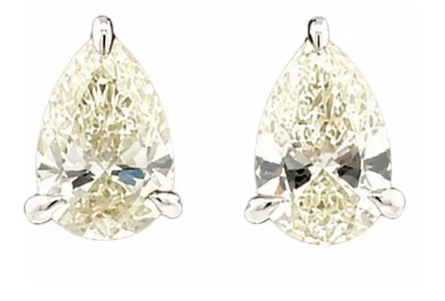 Wish Fine Jewelry 2.00ct Diamond 18K Gold Stud Pear Earrings