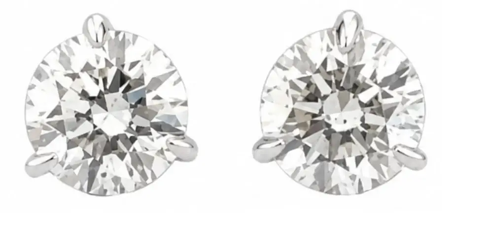 Wish Fine Jewelry 2.41ct Diamond 18K Gold Stud Round Earrings | Image 1 Wish Fine Jewelry 2.41ct Diamond 18K Gold Stud Round Earrings | Image 1