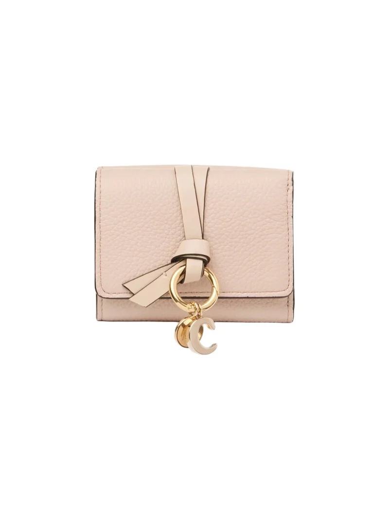 Mini Alphabet tri-fold in grained leather