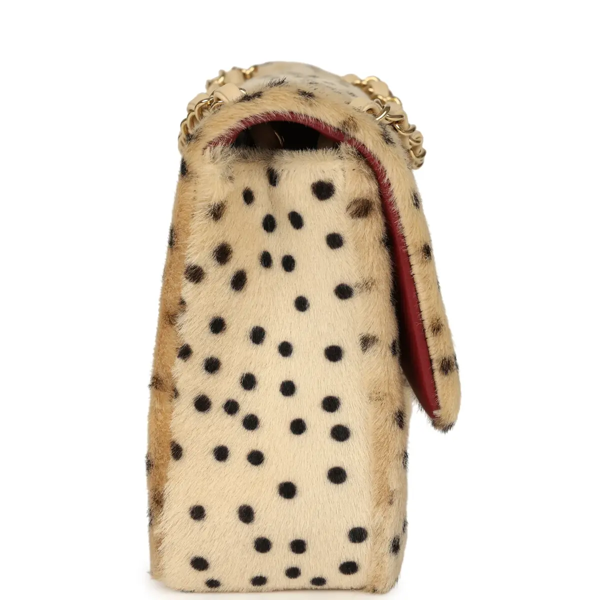 Chanel Chanel "Cheetah Print" Medium Flap Bag Light Beige Calf Hair and Black Lambskin Gold Hardware | Thumbnail 3