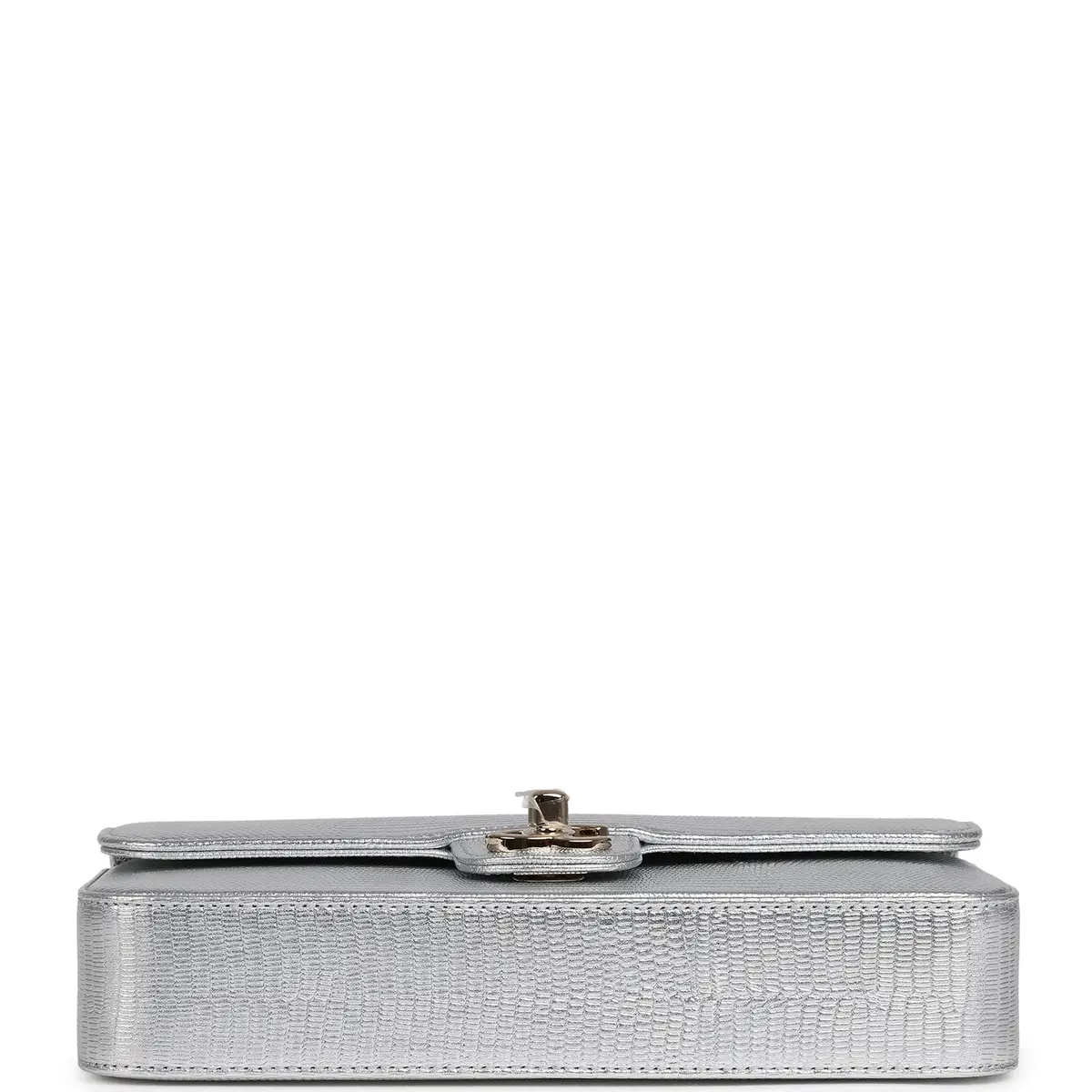 Chanel Chanel East West Flap Bag Silver Metallic Lizard Embossed Calfskin Light Gold Hardware | Thumbnail 6 Chanel Chanel East West Flap Bag Silver Metallic Lizard Embossed Calfskin Light Gold Hardware | Thumbnail 6