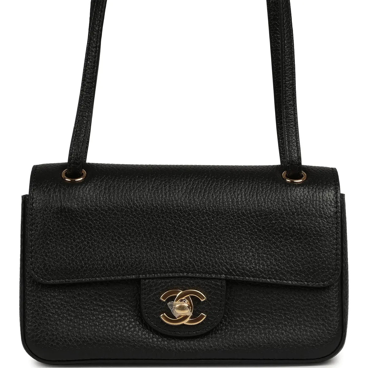 Chanel Chanel Mini "Souplissimo" Flap Bag Black Grained Calfskin Gold Hardware | Image 1 Chanel Chanel Mini "Souplissimo" Flap Bag Black Grained Calfskin Gold Hardware | Image 1