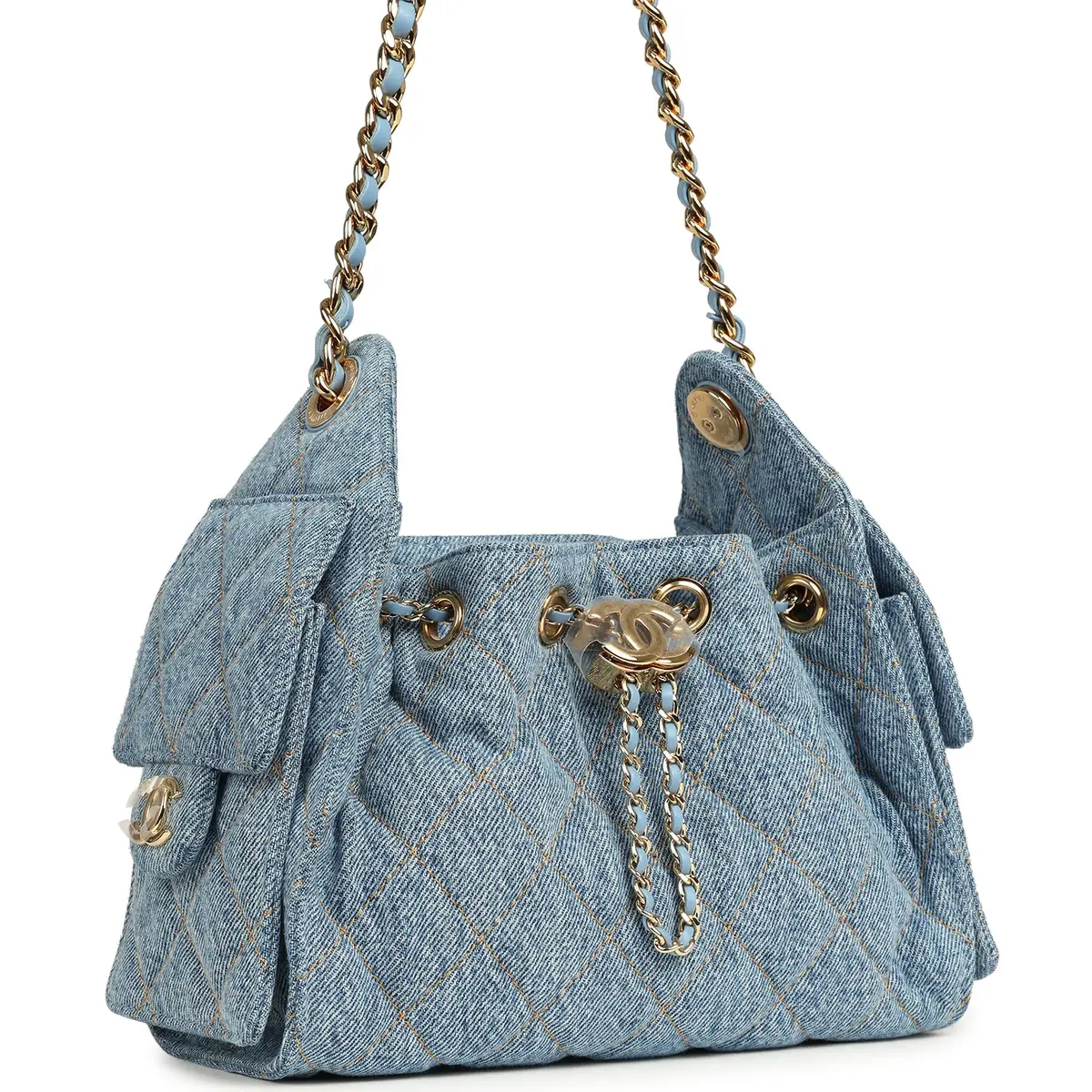 Chanel Chanel Mini 25 Hobo Bag Blue Washed Denim Gold Hardware | Thumbnail 2 Chanel Chanel Mini 25 Hobo Bag Blue Washed Denim Gold Hardware | Thumbnail 2