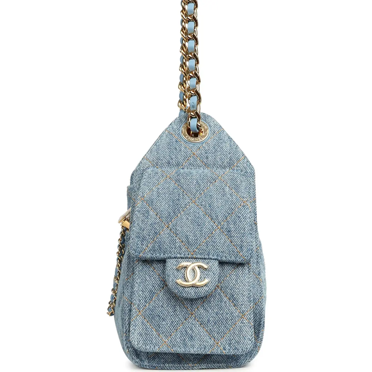 Chanel Chanel Mini 25 Hobo Bag Blue Washed Denim Gold Hardware | Thumbnail 3 Chanel Chanel Mini 25 Hobo Bag Blue Washed Denim Gold Hardware | Thumbnail 3