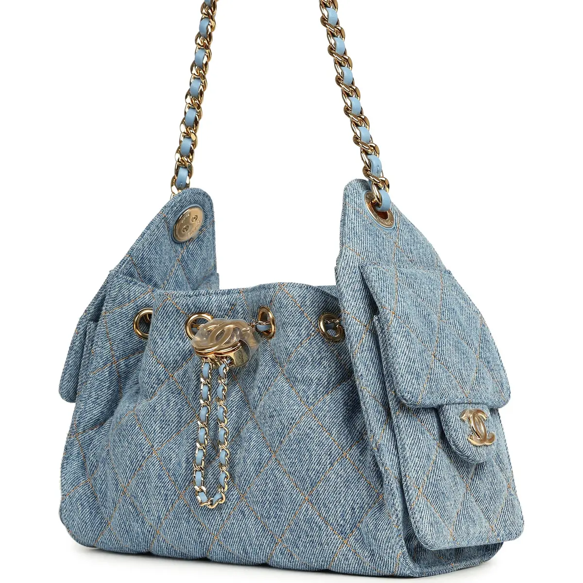 Chanel Chanel Mini 25 Hobo Bag Blue Washed Denim Gold Hardware | Thumbnail 5 Chanel Chanel Mini 25 Hobo Bag Blue Washed Denim Gold Hardware | Thumbnail 5