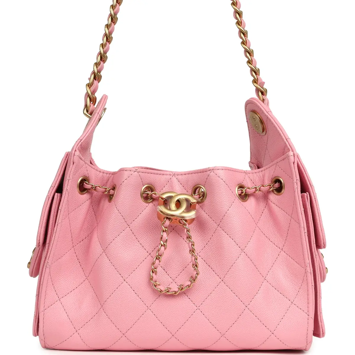 Chanel Chanel Mini 25 Hobo Bag Pink Caviar Antique Gold Hardware | Image 1 Chanel Chanel Mini 25 Hobo Bag Pink Caviar Antique Gold Hardware | Image 1