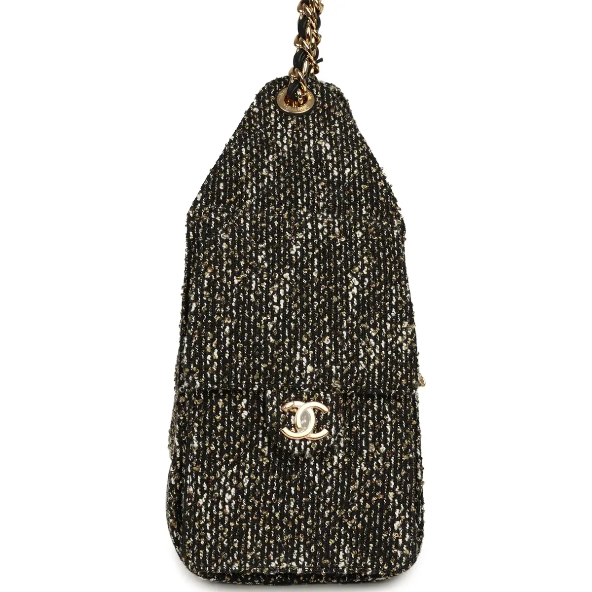 Chanel Chanel Small 25 Hobo Bag Black, White, Gold Tweed Bouclé Gold Hardware | Thumbnail 3 Chanel Chanel Small 25 Hobo Bag Black, White, Gold Tweed Bouclé Gold Hardware | Thumbnail 3