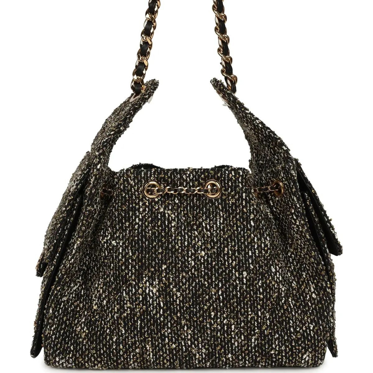 Chanel Chanel Small 25 Hobo Bag Black, White, Gold Tweed Bouclé Gold Hardware | Thumbnail 4 Chanel Chanel Small 25 Hobo Bag Black, White, Gold Tweed Bouclé Gold Hardware | Thumbnail 4