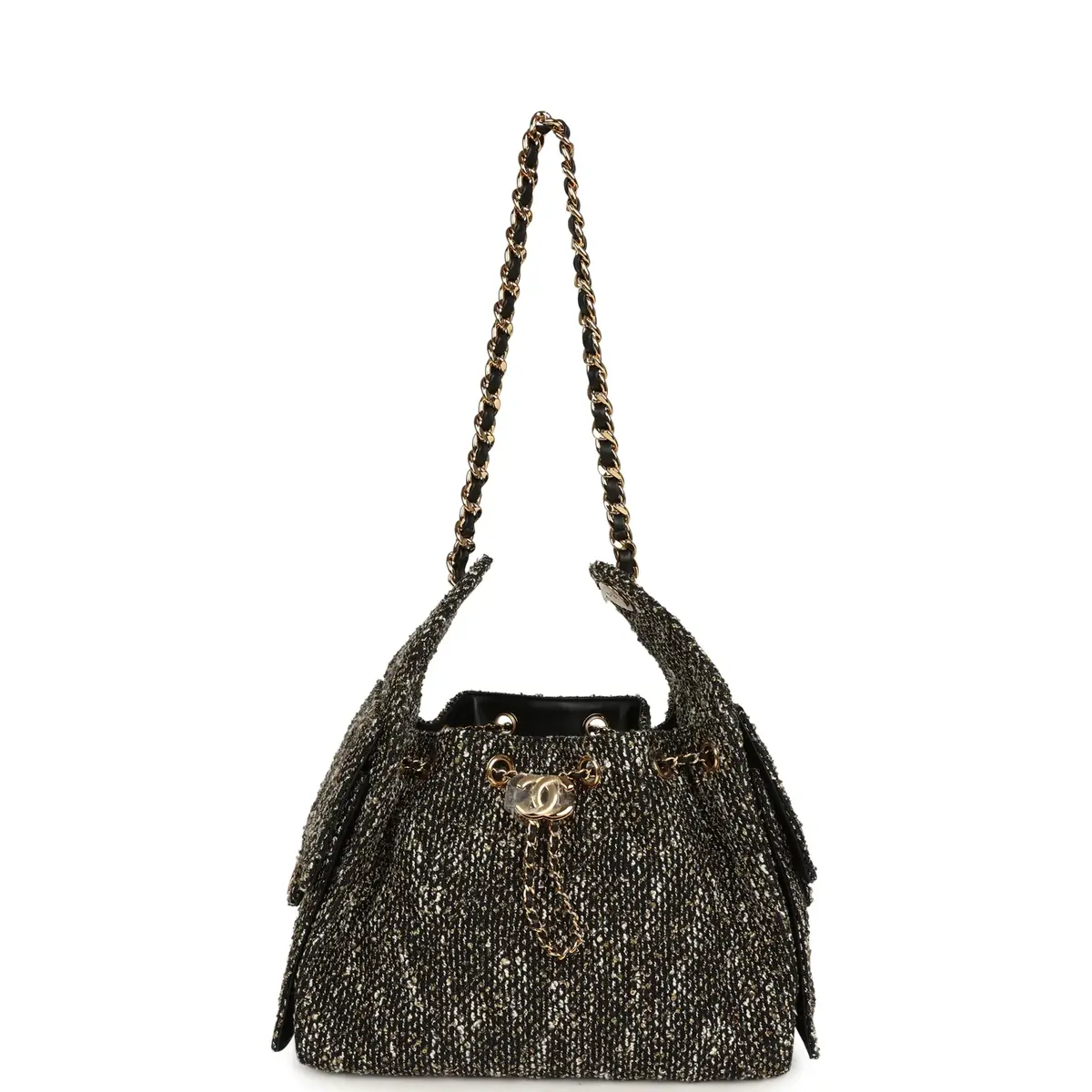 Chanel Chanel Small 25 Hobo Bag Black, White, Gold Tweed Bouclé Gold Hardware | Thumbnail 6 Chanel Chanel Small 25 Hobo Bag Black, White, Gold Tweed Bouclé Gold Hardware | Thumbnail 6