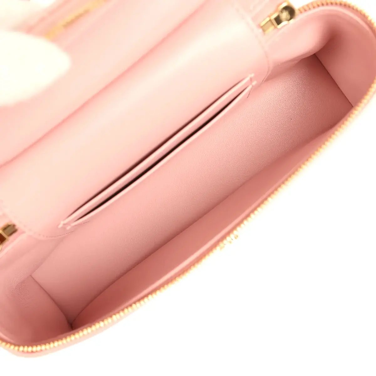 Chanel Chanel Top Handle Long Vanity Case with Chain Pink Croc Embossed Calfskin Gold Hardware | Thumbnail 8 Chanel Chanel Top Handle Long Vanity Case with Chain Pink Croc Embossed Calfskin Gold Hardware | Thumbnail 8