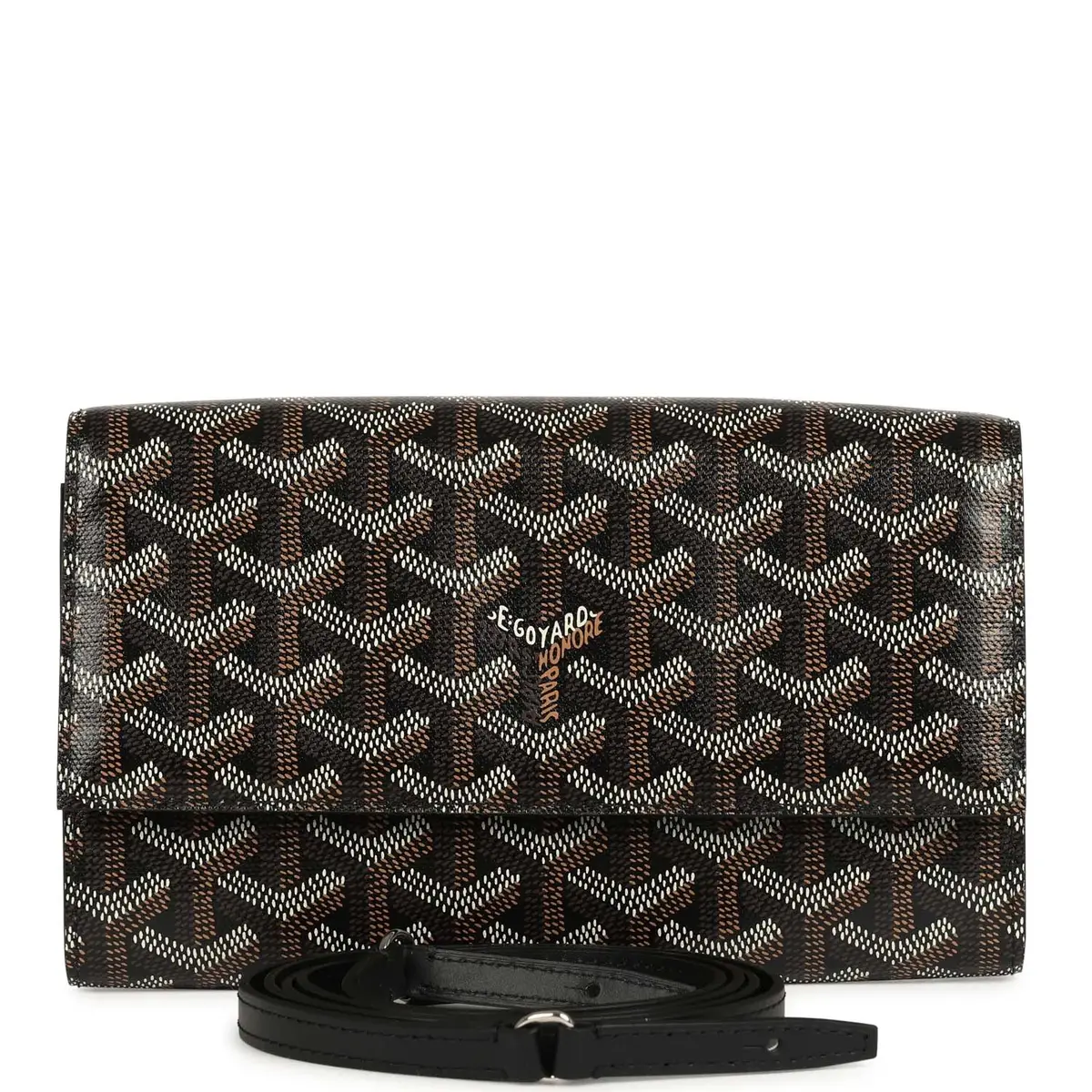 goyard Goyard Goyardine Canvas Black Varenne Continental Wallet Bag Palladium Hardware | Image 1 goyard Goyard Goyardine Canvas Black Varenne Continental Wallet Bag Palladium Hardware | Image 1