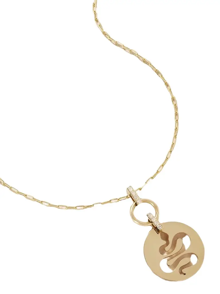 Snake Nomad 14-karat Gold Diamond Pendant Necklace Snake Nomad 14-karat Gold Diamond Pendant Necklace