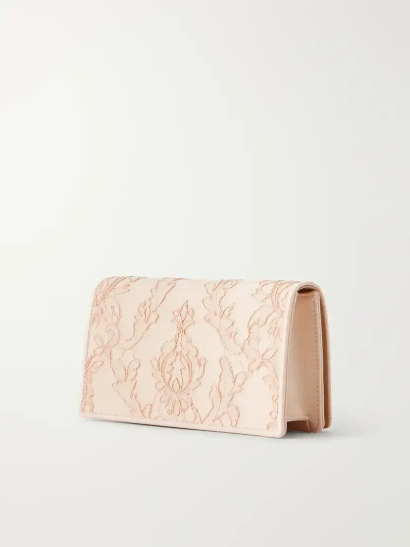 Christian Louboutin Bettina Lace-trimmed Satin Clutch | Thumbnail 4