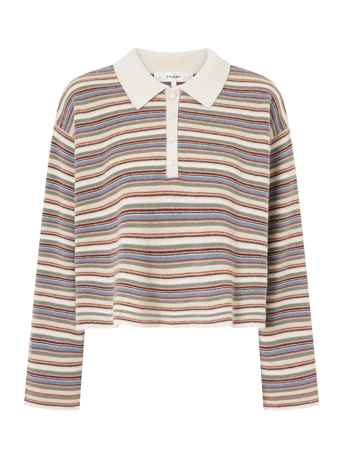 Striped Wool And Cashmere-blend Polo Sweater Striped Wool And Cashmere-blend Polo Sweater