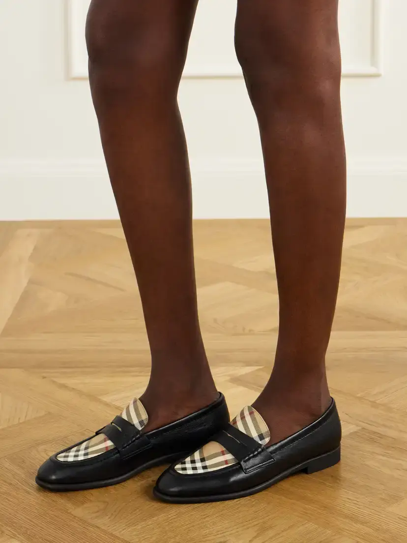 Burberry Opal Check-trimmed Leather Penny Loafer | Thumbnail 2 Burberry Opal Check-trimmed Leather Penny Loafer | Thumbnail 2
