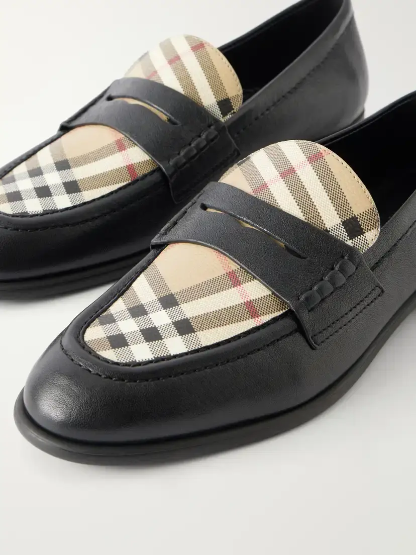 Burberry Opal Check-trimmed Leather Penny Loafer | Thumbnail 5 Burberry Opal Check-trimmed Leather Penny Loafer | Thumbnail 5