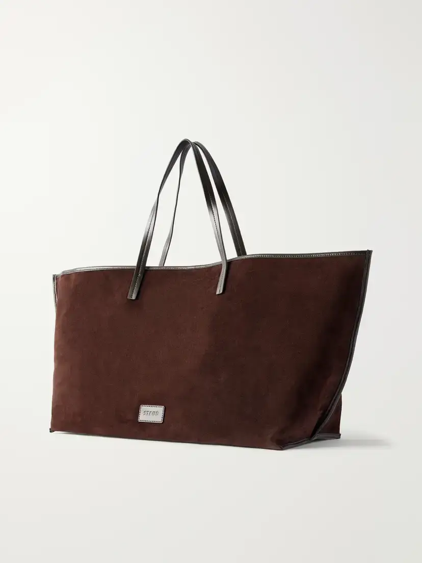 Staud Christos Large Leather-trimmed Suede Tote Bag | Thumbnail 4 Staud Christos Large Leather-trimmed Suede Tote Bag | Thumbnail 4