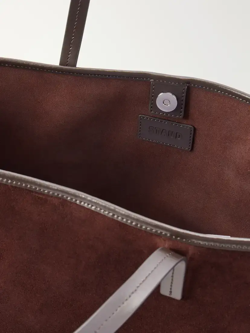 Staud Christos Large Leather-trimmed Suede Tote Bag | Thumbnail 6 Staud Christos Large Leather-trimmed Suede Tote Bag | Thumbnail 6