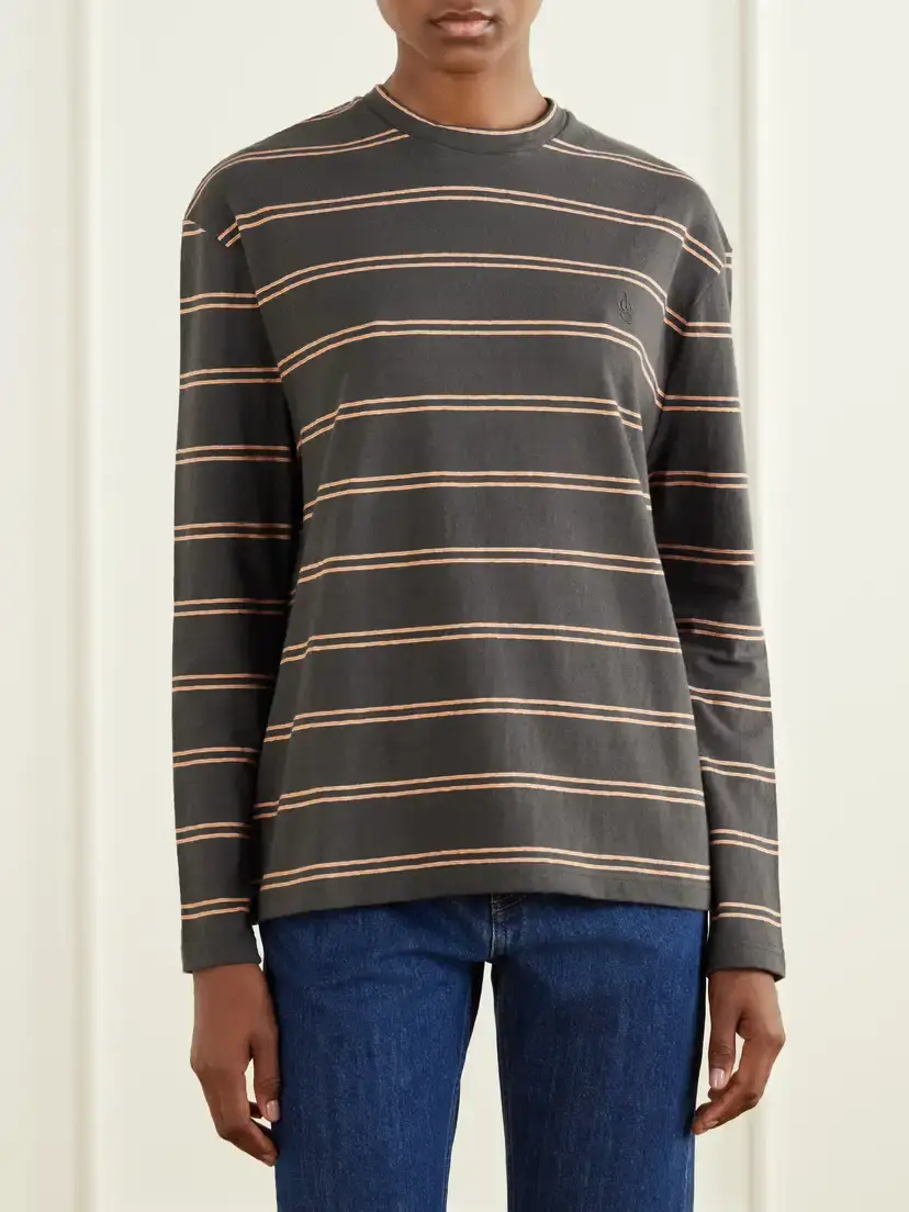 Jil Sander Striped Cotton T-shirt | Thumbnail 3 Jil Sander Striped Cotton T-shirt | Thumbnail 3
