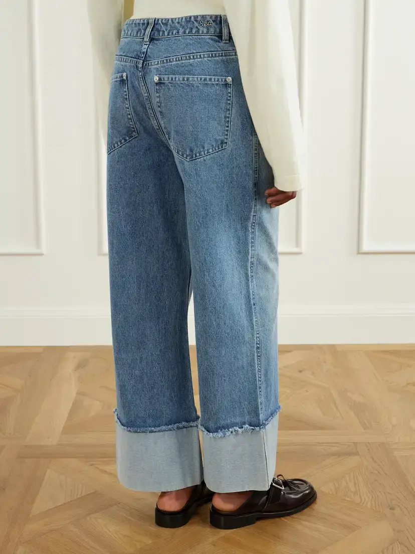 Sea Zayna Frayed High-waisted Wide-leg Jeans | Thumbnail 4 Sea Zayna Frayed High-waisted Wide-leg Jeans | Thumbnail 4