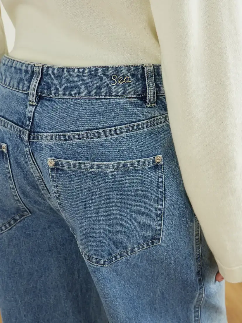 Sea Zayna Frayed High-waisted Wide-leg Jeans | Thumbnail 5 Sea Zayna Frayed High-waisted Wide-leg Jeans | Thumbnail 5