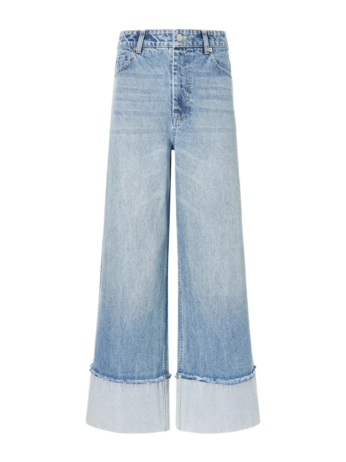 Sea Zayna Frayed High-waisted Wide-leg Jeans