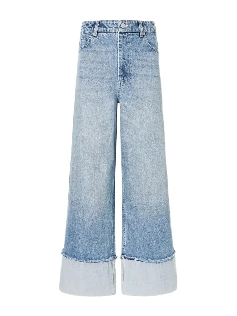 Sea Zayna Frayed High-waisted Wide-leg Jeans