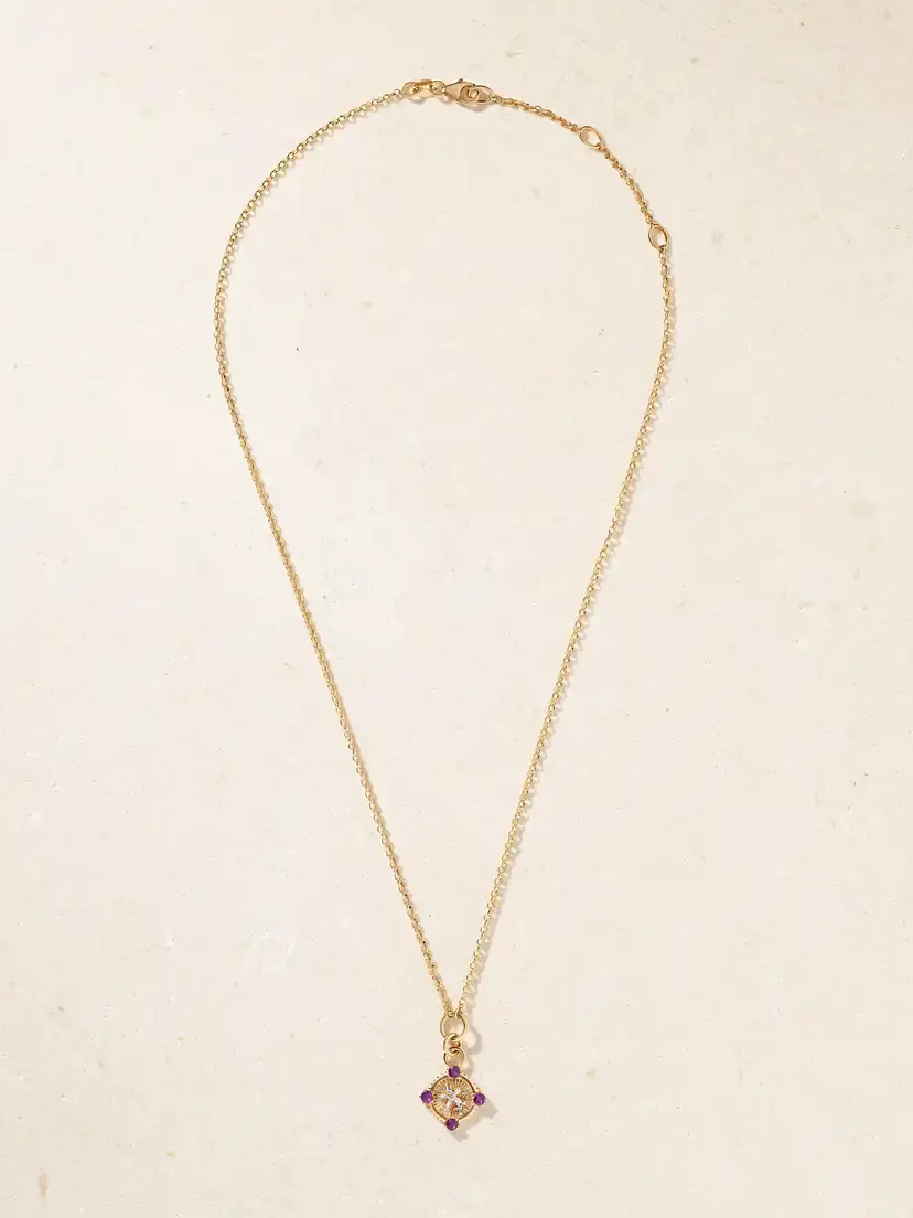 Foundrae Resilience Blossoms 18-karat Gold, Amethyst And Diamond Pendant Necklace | Thumbnail 4 Foundrae Resilience Blossoms 18-karat Gold, Amethyst And Diamond Pendant Necklace | Thumbnail 4