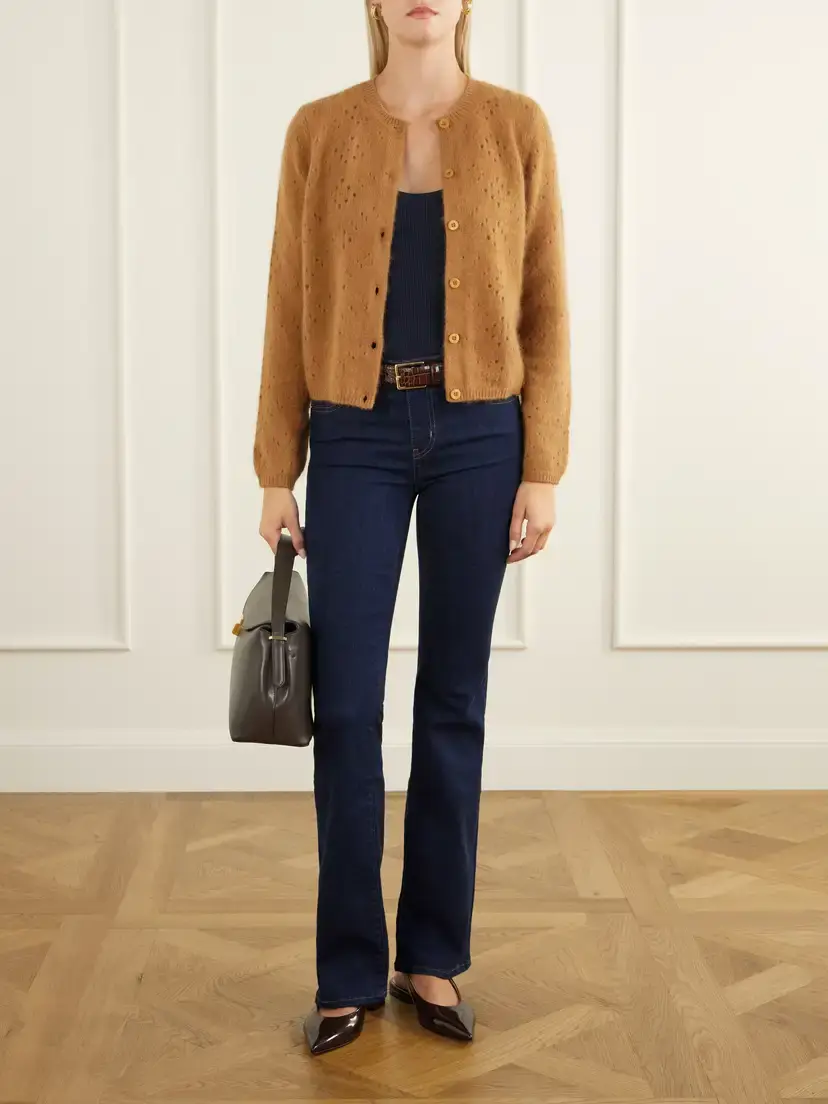 Frame The Cashmere Airy Teddy Cardi Wool And Cashmere-blend Cardigan - Brown | Thumbnail 2 Frame The Cashmere Airy Teddy Cardi Wool And Cashmere-blend Cardigan - Brown | Thumbnail 2