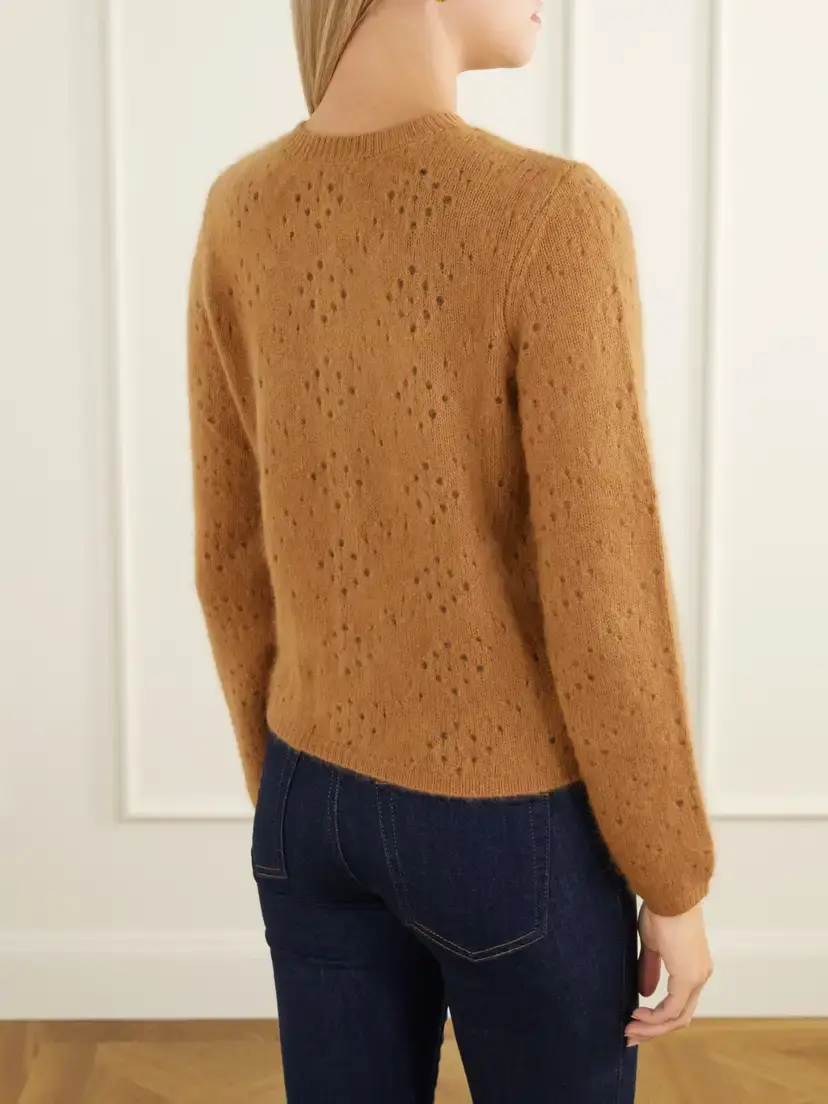 Frame The Cashmere Airy Teddy Cardi Wool And Cashmere-blend Cardigan - Brown | Thumbnail 4 Frame The Cashmere Airy Teddy Cardi Wool And Cashmere-blend Cardigan - Brown | Thumbnail 4