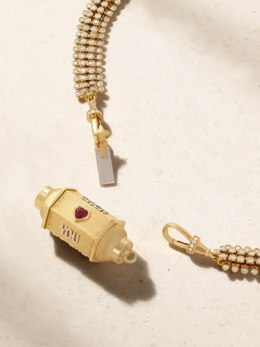 Marie Lichtenberg Love You Locket 18-karat Yellow And White Gold, Diamond And Ruby Necklace | Thumbnail 3 Marie Lichtenberg Love You Locket 18-karat Yellow And White Gold, Diamond And Ruby Necklace | Thumbnail 3