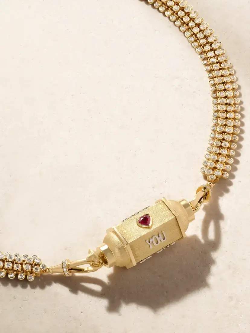 Marie Lichtenberg Love You Locket 18-karat Yellow And White Gold, Diamond And Ruby Necklace | Thumbnail 4 Marie Lichtenberg Love You Locket 18-karat Yellow And White Gold, Diamond And Ruby Necklace | Thumbnail 4
