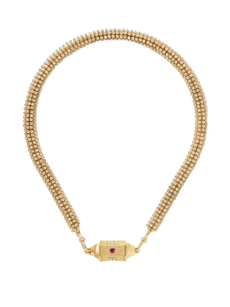 Marie Lichtenberg Love You Locket 18-karat Yellow And White Gold, Diamond And Ruby Necklace